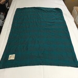 FILSON Alaska Airlines First Class Amenity Green Blue Plaid Wool Throw Blanket